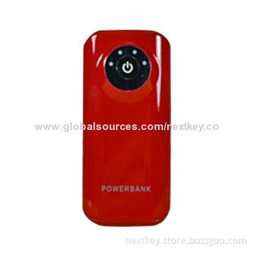 5V 1A Portable Dual USB Port Power Bank, 5,600mAh, for iPad/iPhone, with LED Flashlight